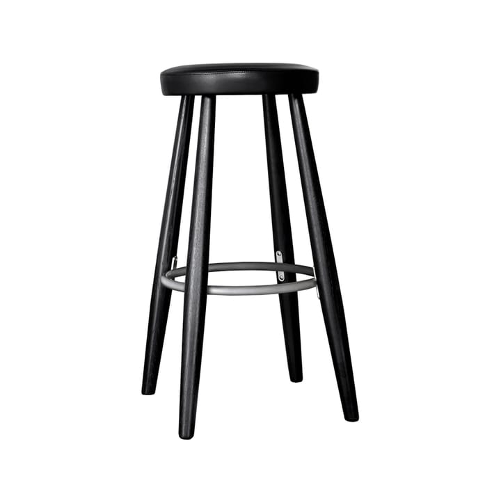 CH56 barkrakk høy - Svart lær-svartlakkert stativ - Carl Hansen & Søn