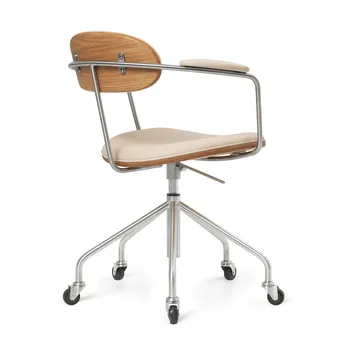 CH621 Swivel Chair snivestol - Lær Sif 90 beige-oljet eik - Carl Hansen & Søn