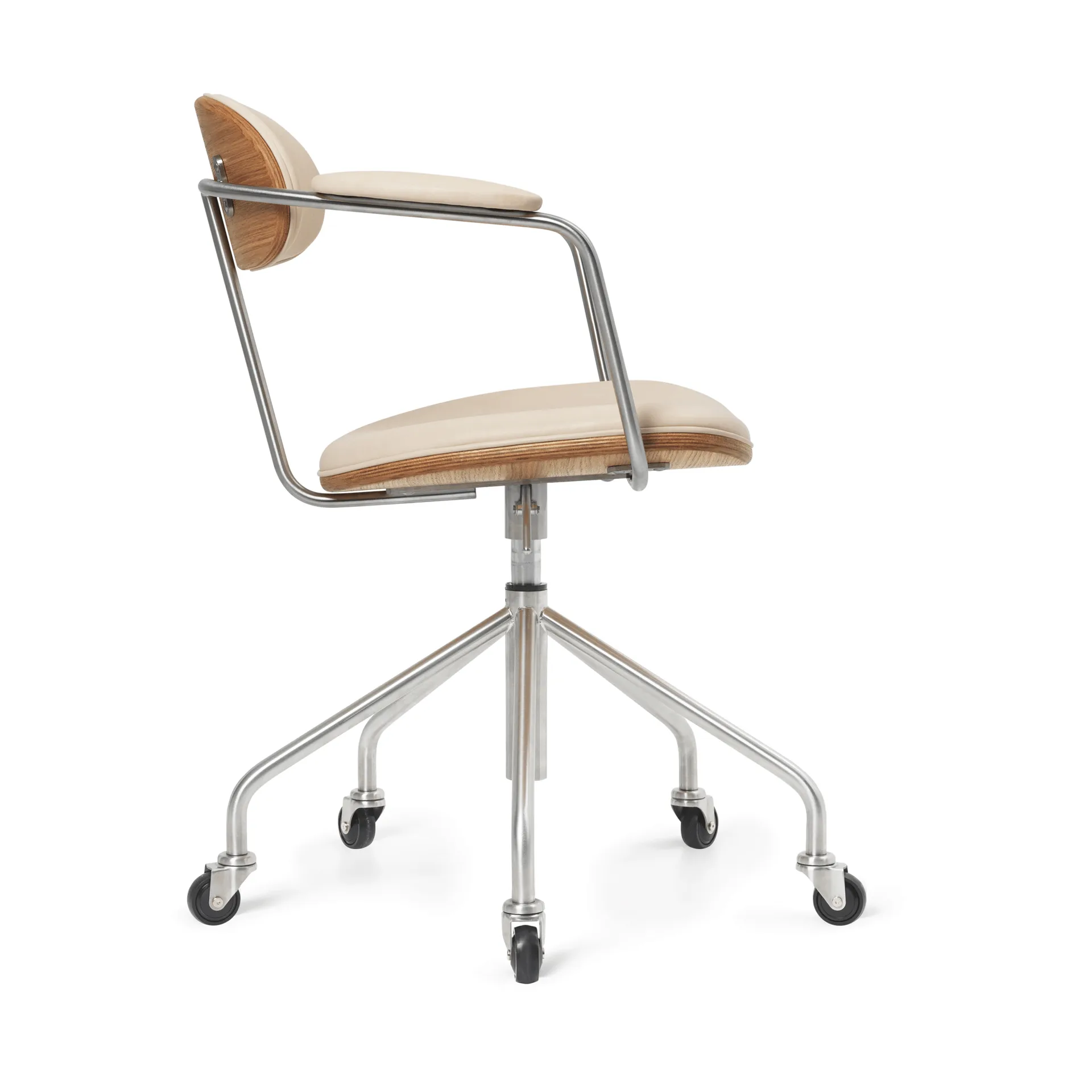 CH621 Swivel Chair snivestol, Lær Sif 90 beige-oljet eik Carl Hansen & Søn