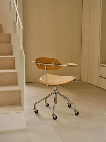 CH621 Swivel Chair snivestol - Lær Sif 90 beige-oljet eik - Carl Hansen & Søn