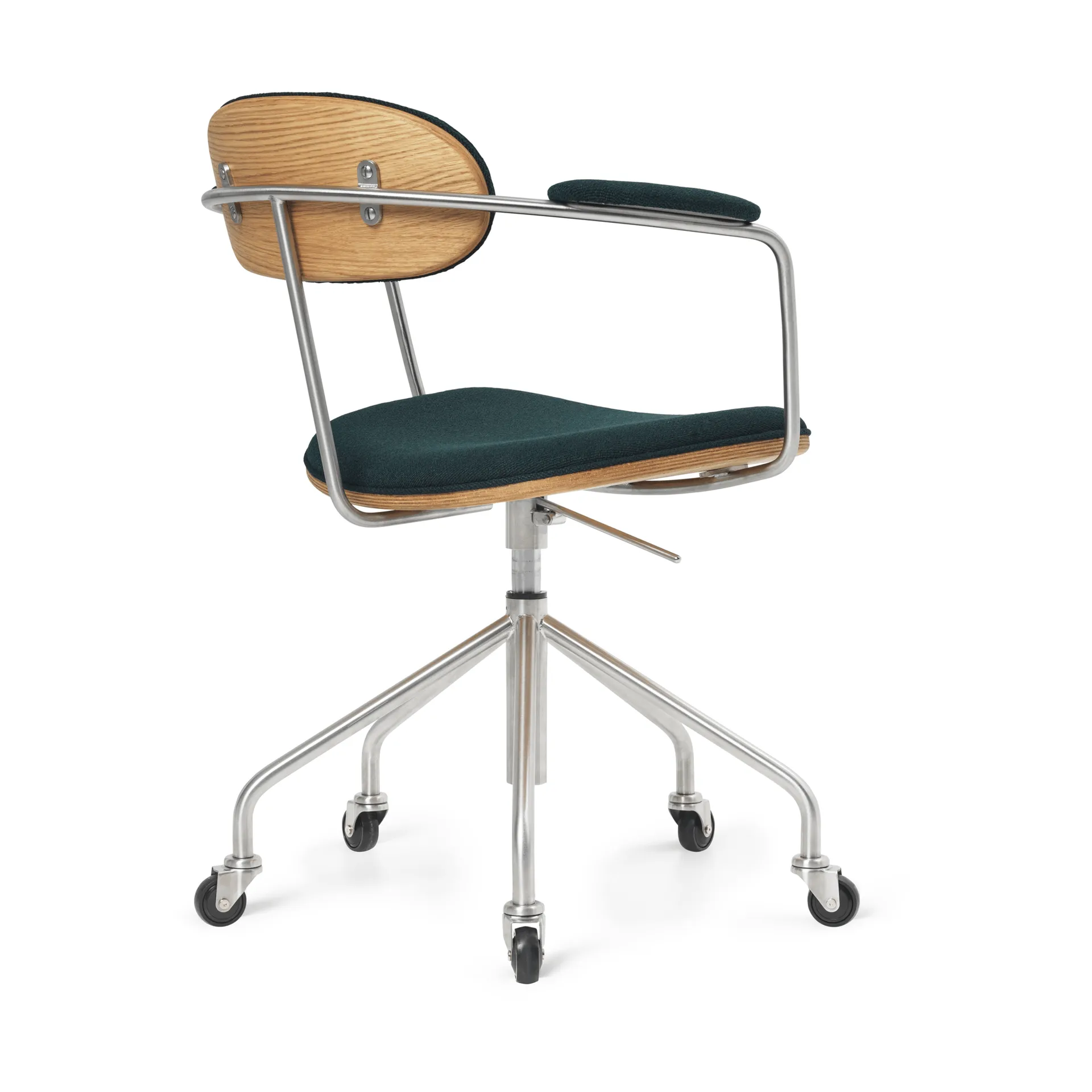 CH621 Swivel Chair snivestol, Stoff Vidar 1062 grønn-oljet eik Carl Hansen & Søn