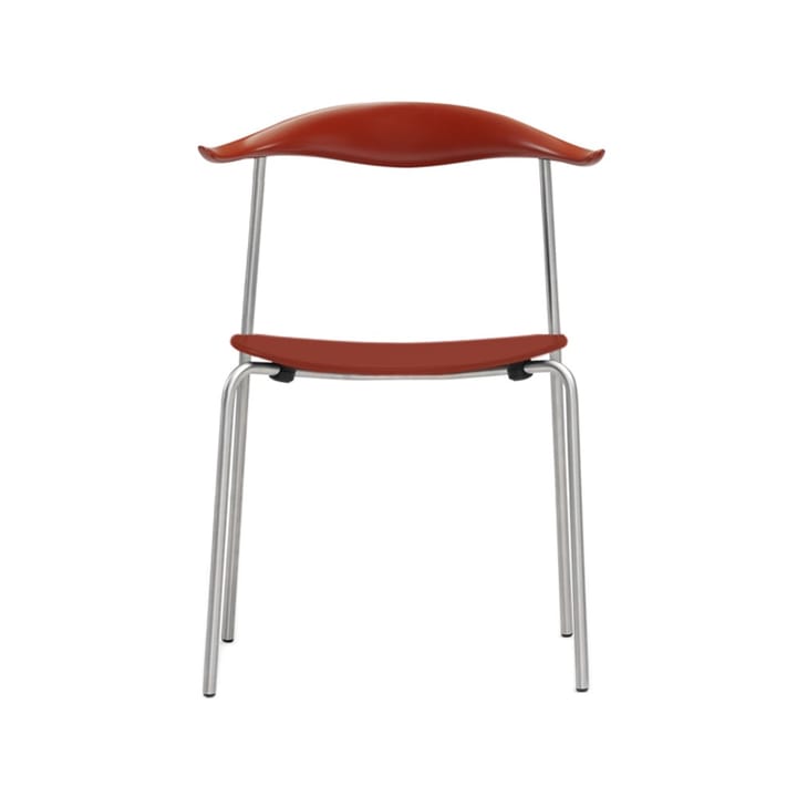CH88T stol - Rødlakkert bøk-rostfritt stål - Carl Hansen & Søn