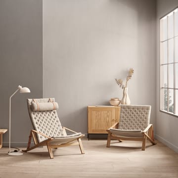 FK10 Plico lenestol - Stoff canvas natur-vitoljet eik - Carl Hansen & Søn