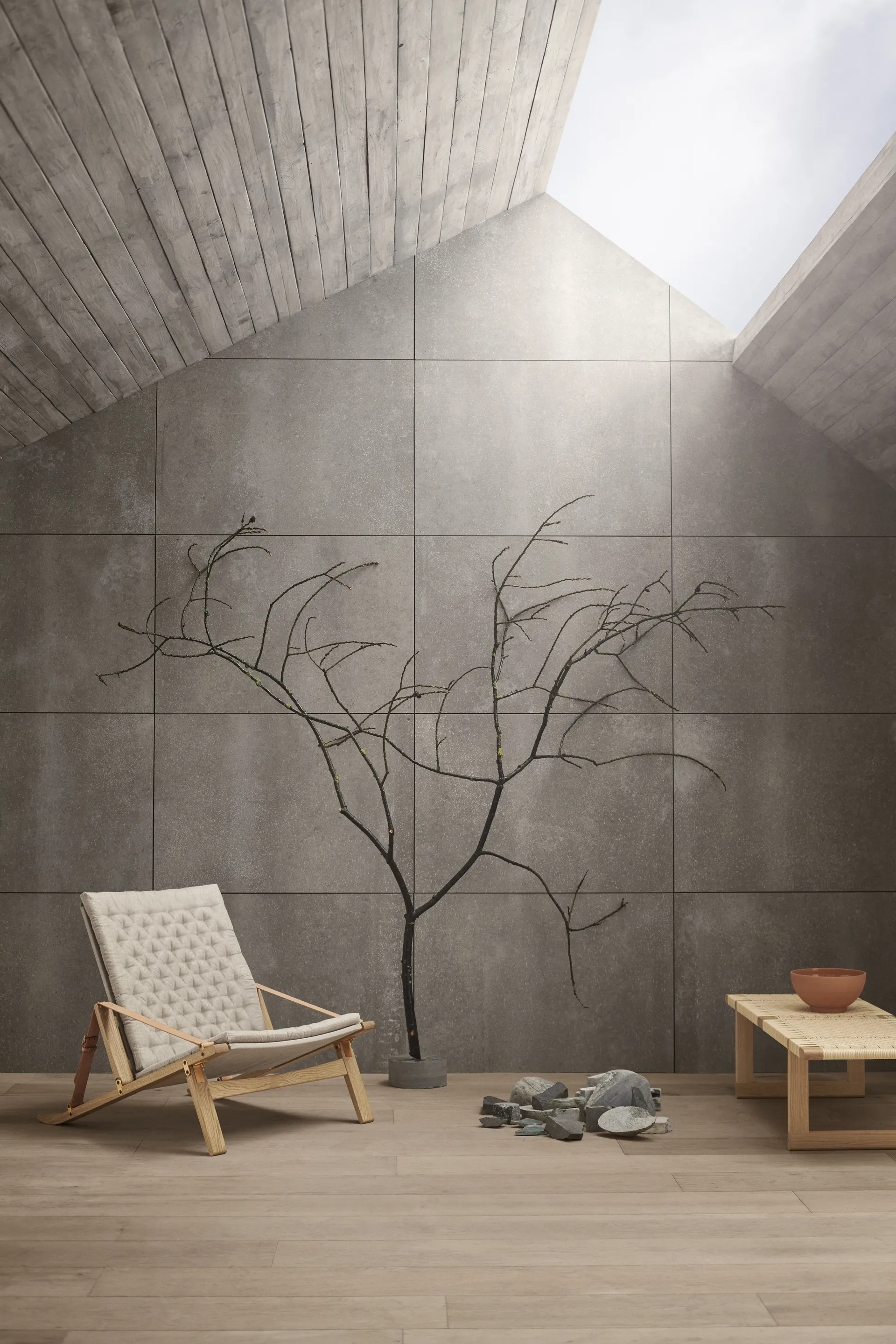 FK11 Plico lenestol, Stoff canvas natur-vitoljet eik Carl Hansen & Søn