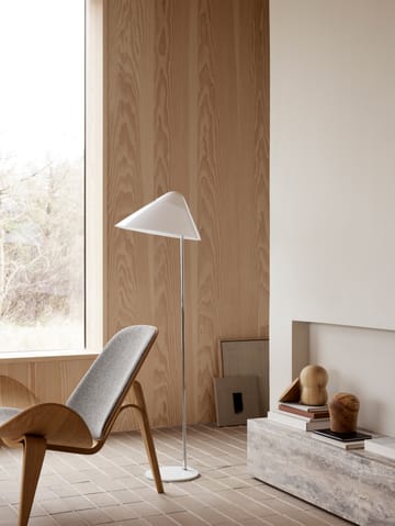 HJW03 Opala gulvlampe Midi - White-chrome - Carl Hansen & Søn