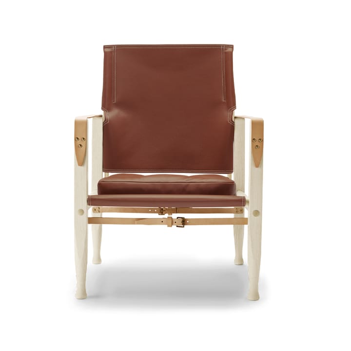KK47000 Safari lenestol - skinn thor 307 cognac, skinn thor 307, hvitoljet ask, kjerne­skinn natur - Carl Hansen & Søn