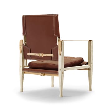 KK47000 Safari lenestol - skinn thor 307 cognac, skinn thor 307, hvitoljet ask, kjerne­skinn natur - Carl Hansen & Søn