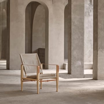 KK47000 Safari lenestol - skinn thor 307 cognac, skinn thor 307, hvitoljet ask, kjerne­skinn natur - Carl Hansen & Søn