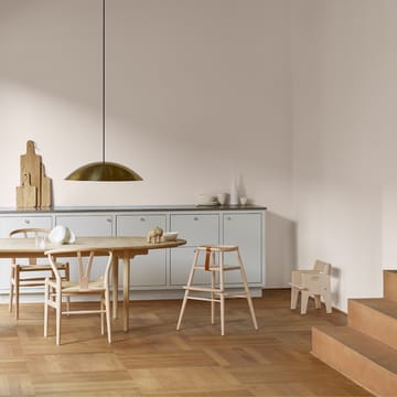 ND54 barnestol - Klarlakkert bøk-konjakk lær - Carl Hansen & Søn