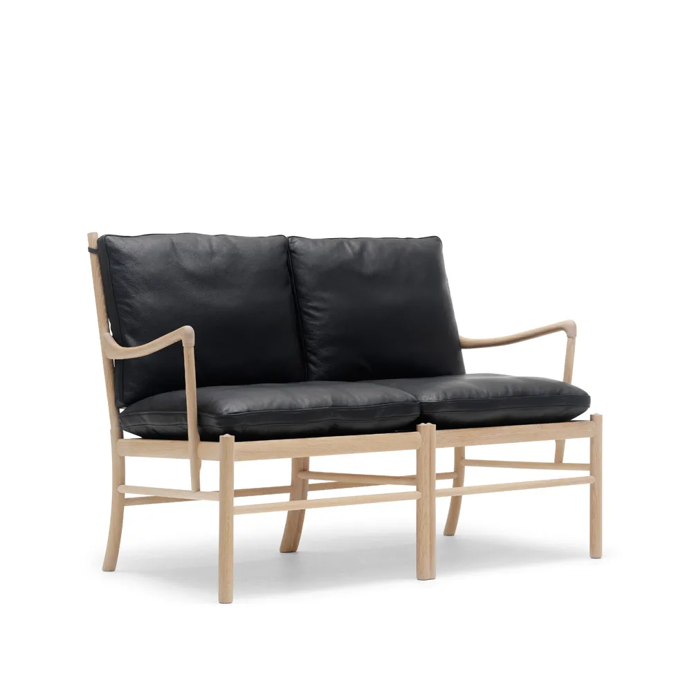 OW149-2 Colonial sofa 2-seter, Loke 7150 lær-lysoljet eik Carl Hansen & Søn