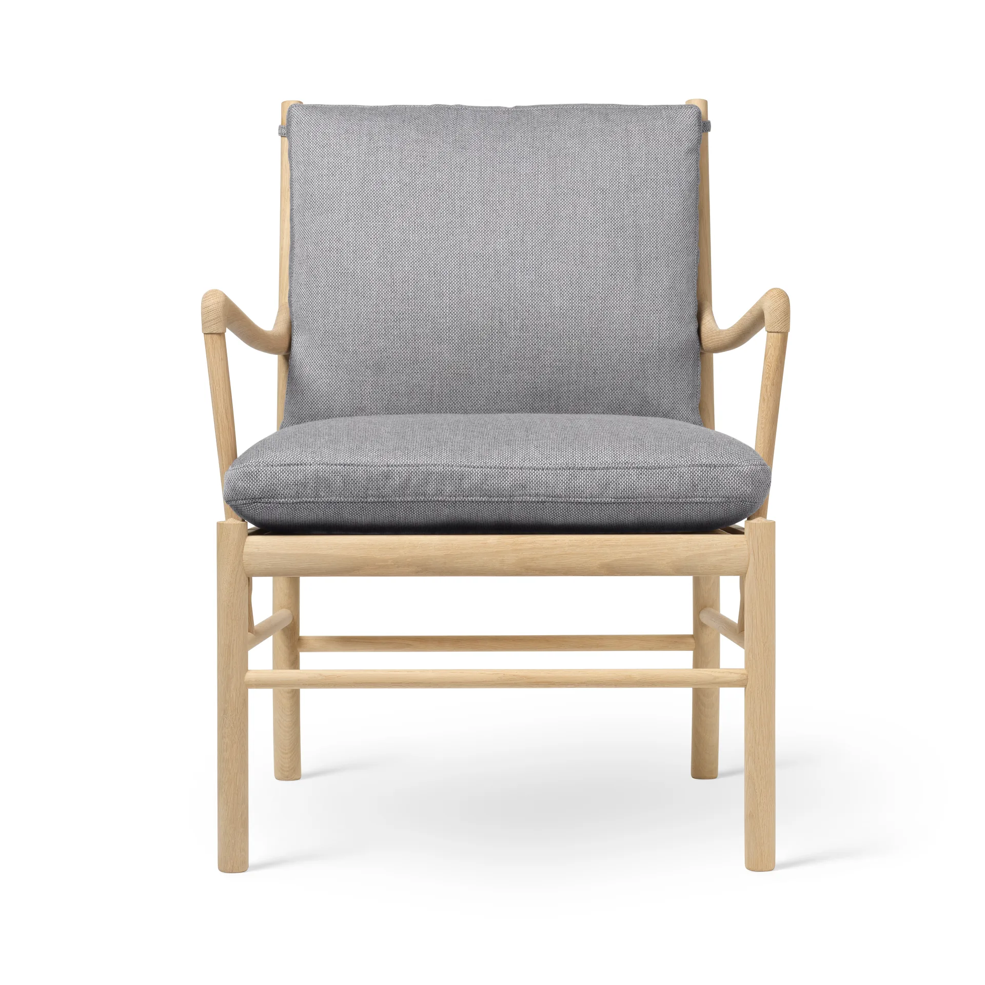 OW149 Colonial chair lenestol, Re-wool 0108-såpet eik Carl Hansen & Søn