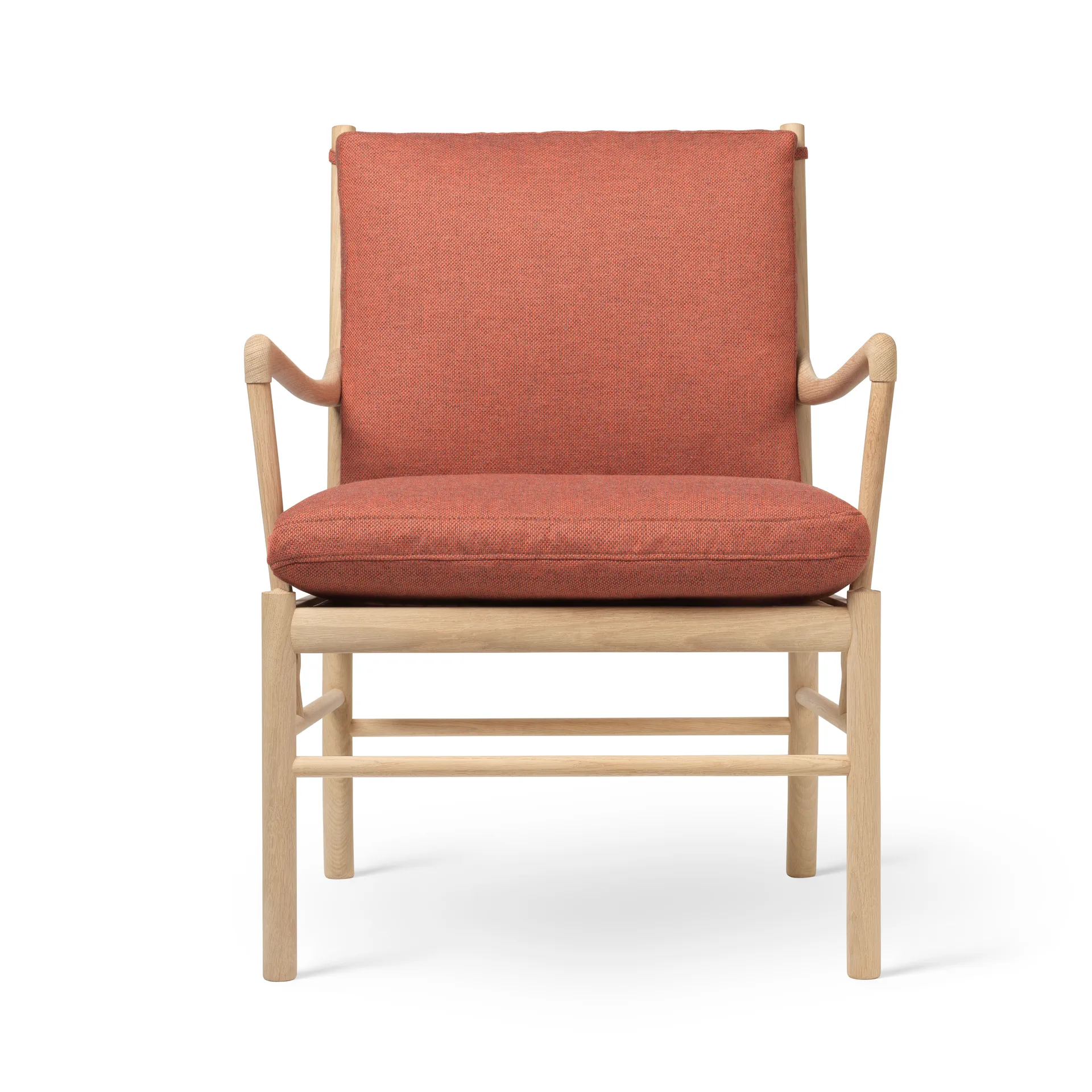 OW149 Colonial chair lenestol, Re-wool 0558-såpet eik Carl Hansen & Søn