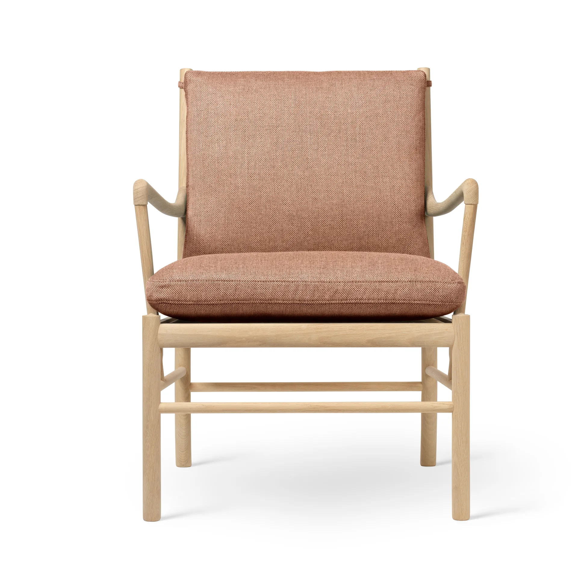 OW149 Colonial chair lenestol, Re-wool 0568-såpet eik Carl Hansen & Søn