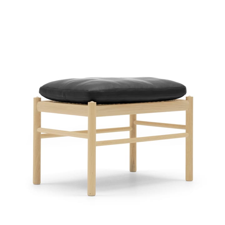 OW149F Colonial fotskammel - Thor 301 læder-hvitoljet eik - Carl Hansen & Søn