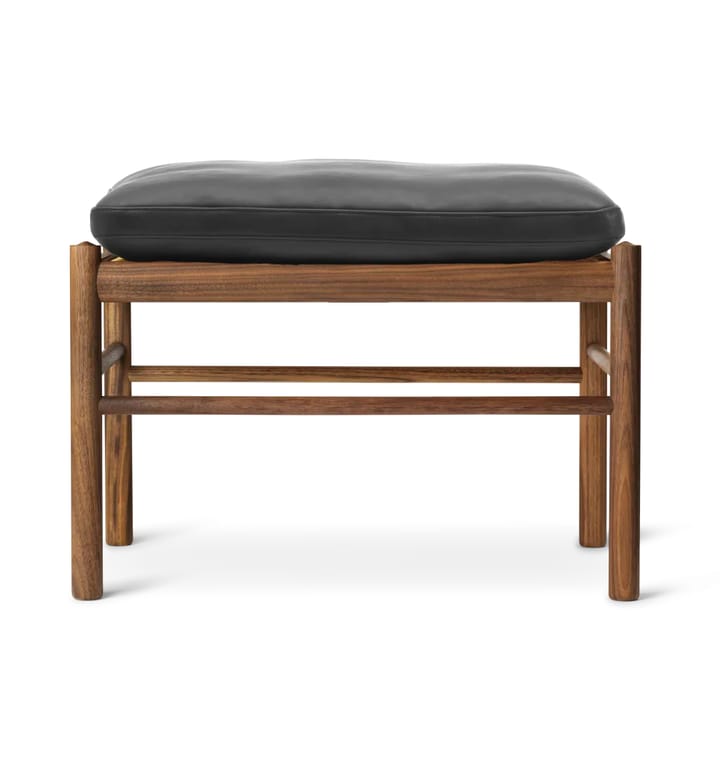 OW149F Colonial fotskammel - Valnøtt-lær Thor 301 svart - Carl Hansen & Søn
