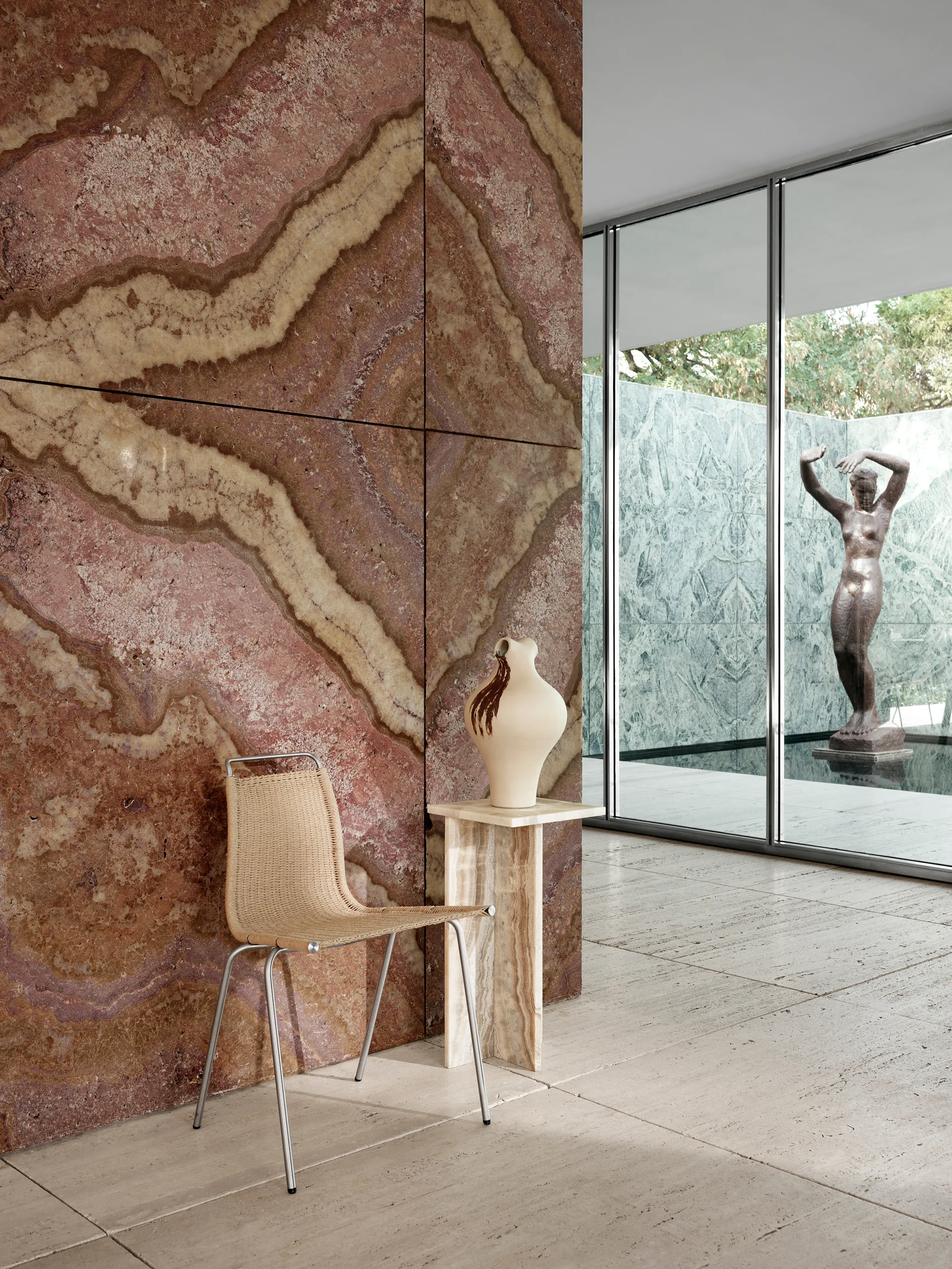 PK1 stol, Natur-rustfritt stål Carl Hansen & Søn