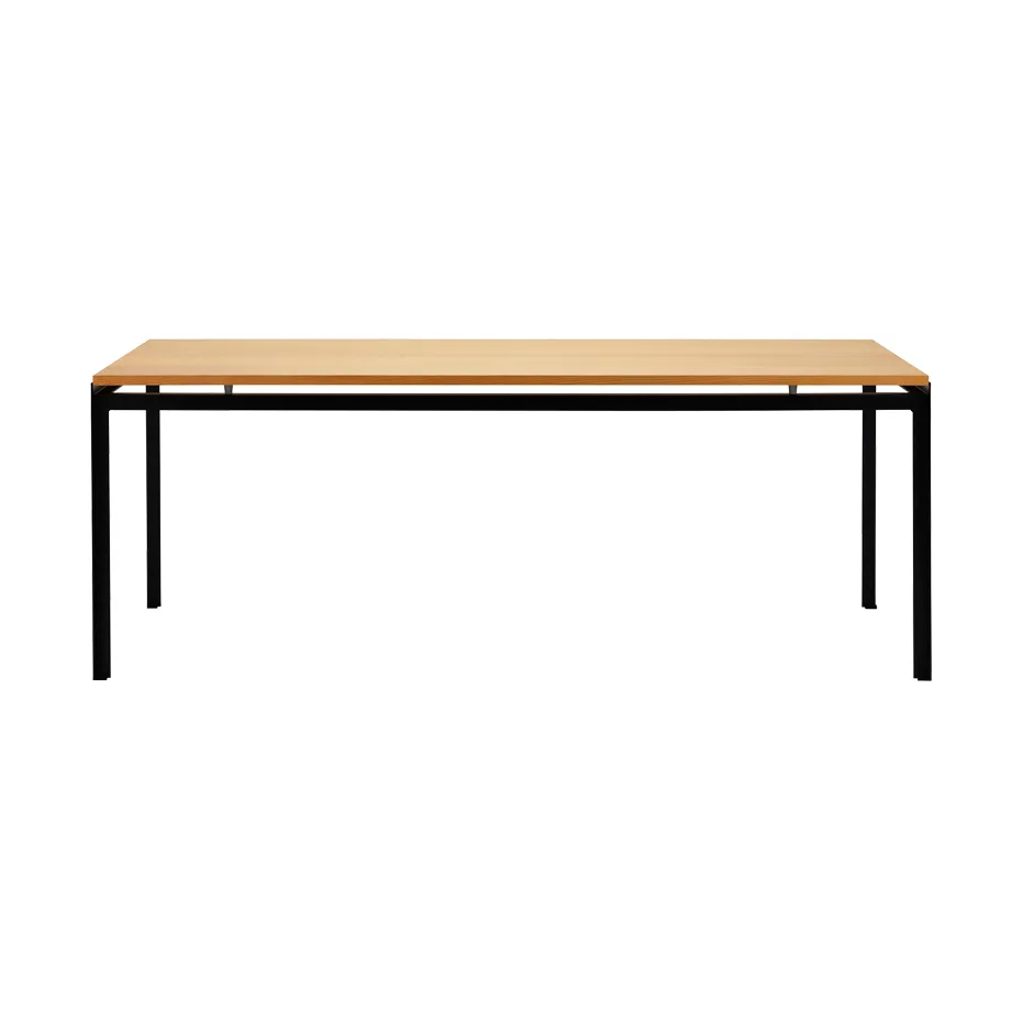 PK52 Professorbordet spisebord svartlakkert stål, Oljad eik Carl Hansen & Søn