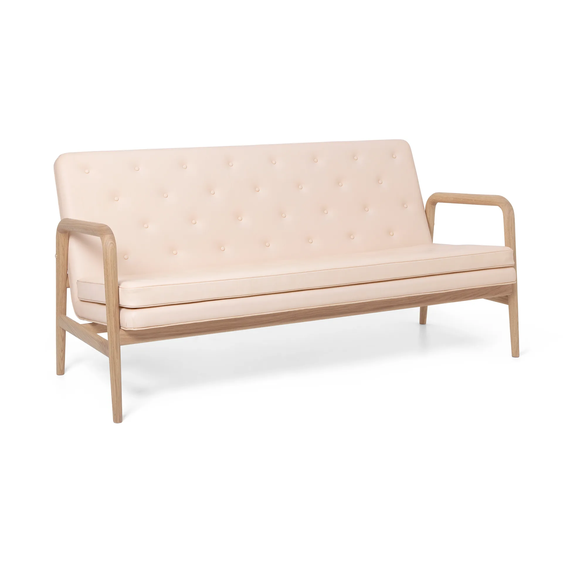 VLA77 Foyer sofa, Oljebehandlet eik-sif 90 lær Carl Hansen & Søn