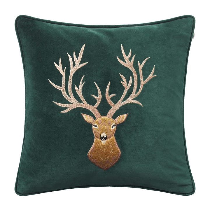 Embroidered Reindeer putetrekk 50 x 50 cm - Grønn - Chhatwal & Jonsson