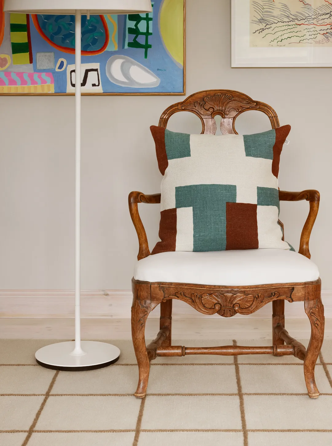 Jay putetrekk, Terracotta-heaven blue, 50x50 cm Chhatwal & Jonsson