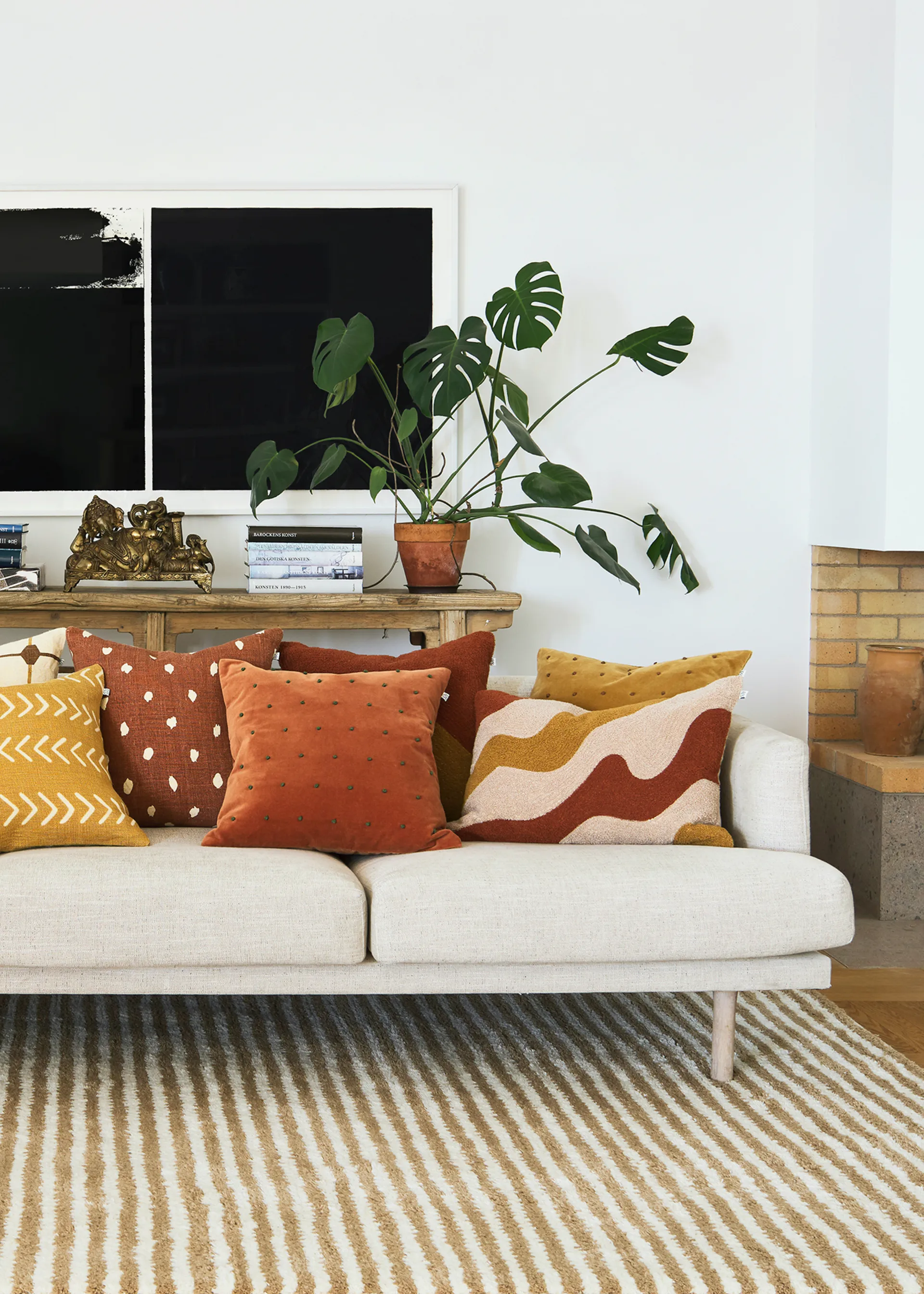 Lodi putetrekk 40 x 60 cm, Terracotta-tan-masala yellow Chhatwal & Jonsson