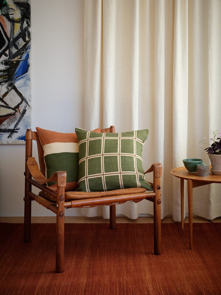 Manali putetrekk 50x50 cm, Apricot orange-cactus green Chhatwal & Jonsson