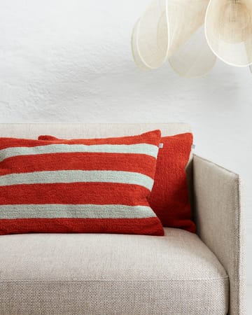 Stripe linen boucle putetrekk 40x60 cm - Apricot orange - aqua - Chhatwal & Jonsson