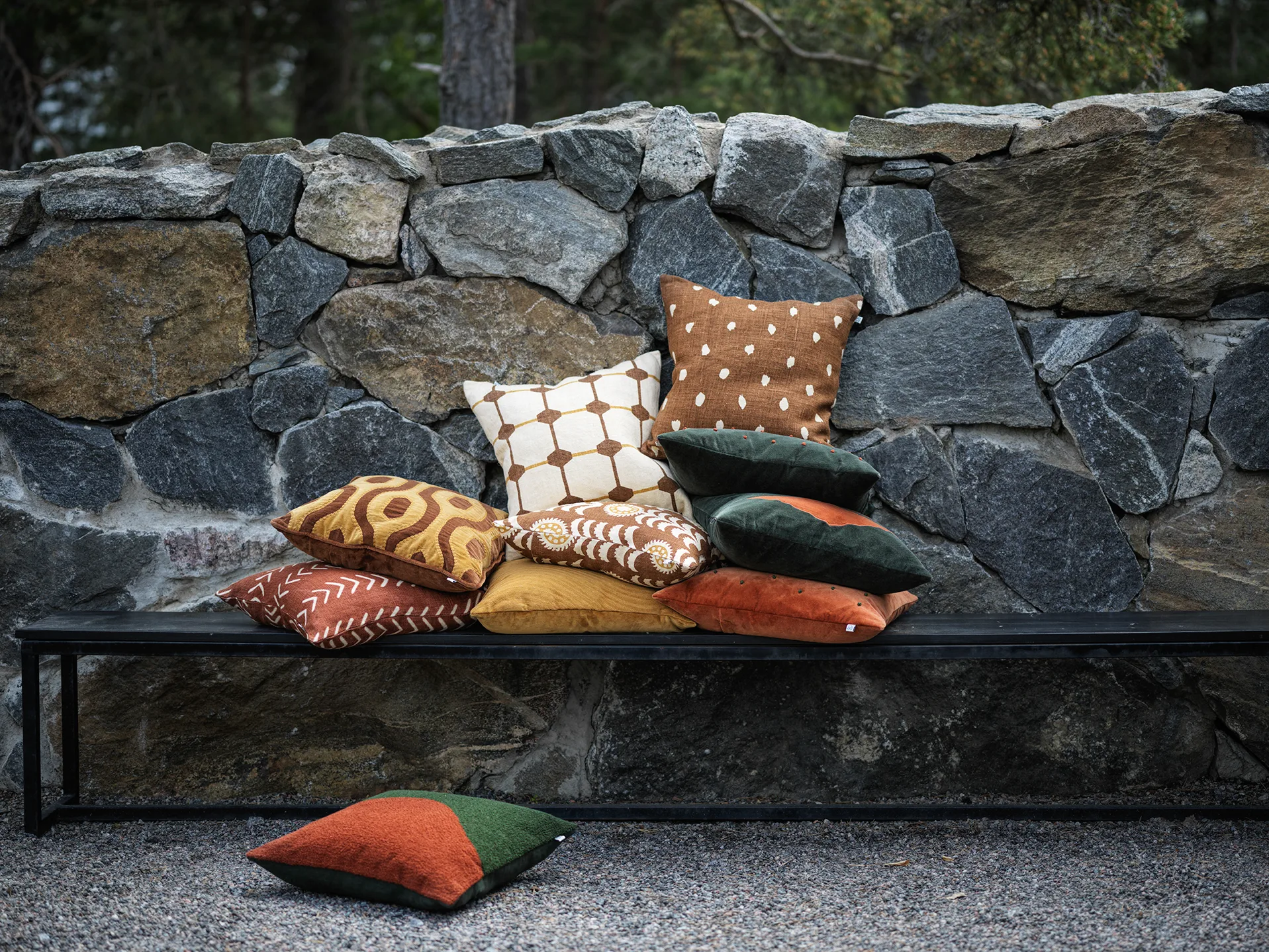 Yogi putetrekk 50 x 50 cm, Forest green-terracotta Chhatwal & Jonsson