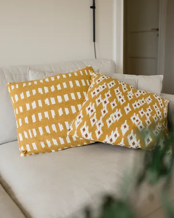 Ikat Block putetrekk 50x50 cm - Yellow - Classic Collection