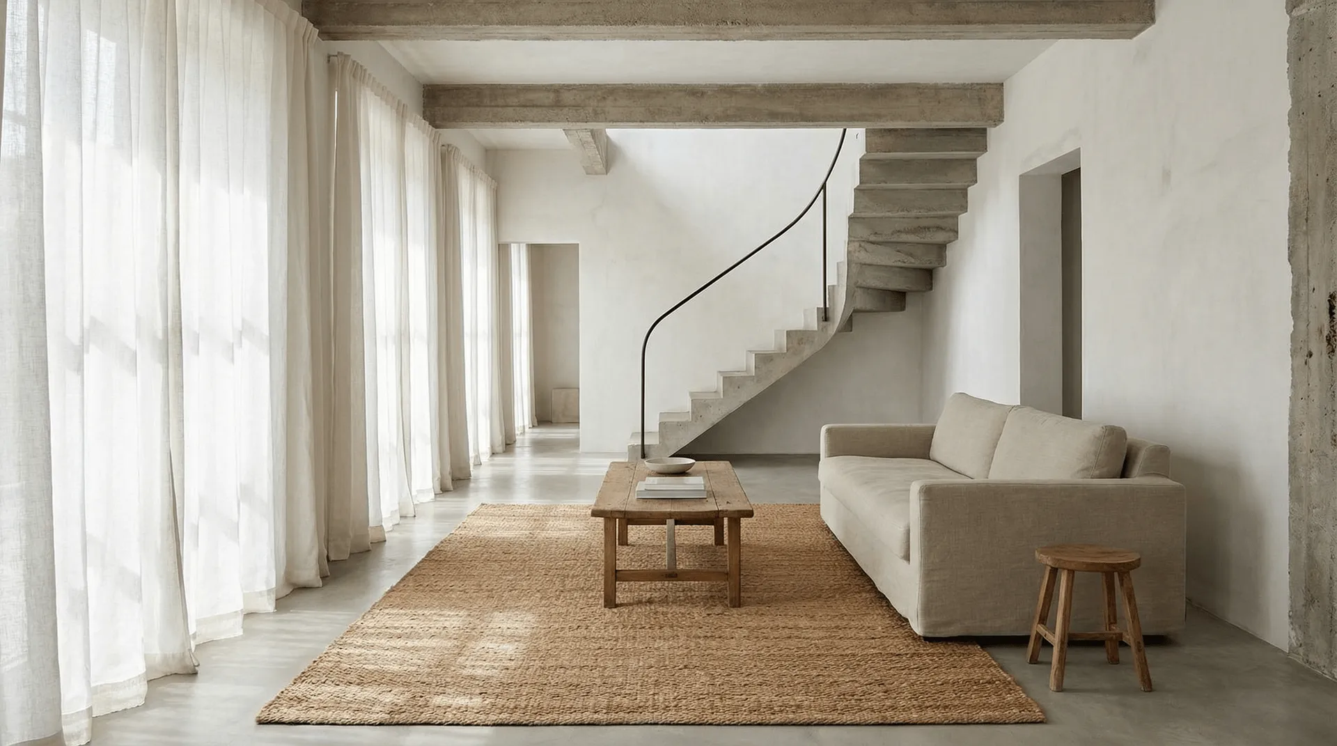 Jute Plain teppe, Natural, 200x300 cm Classic Collection