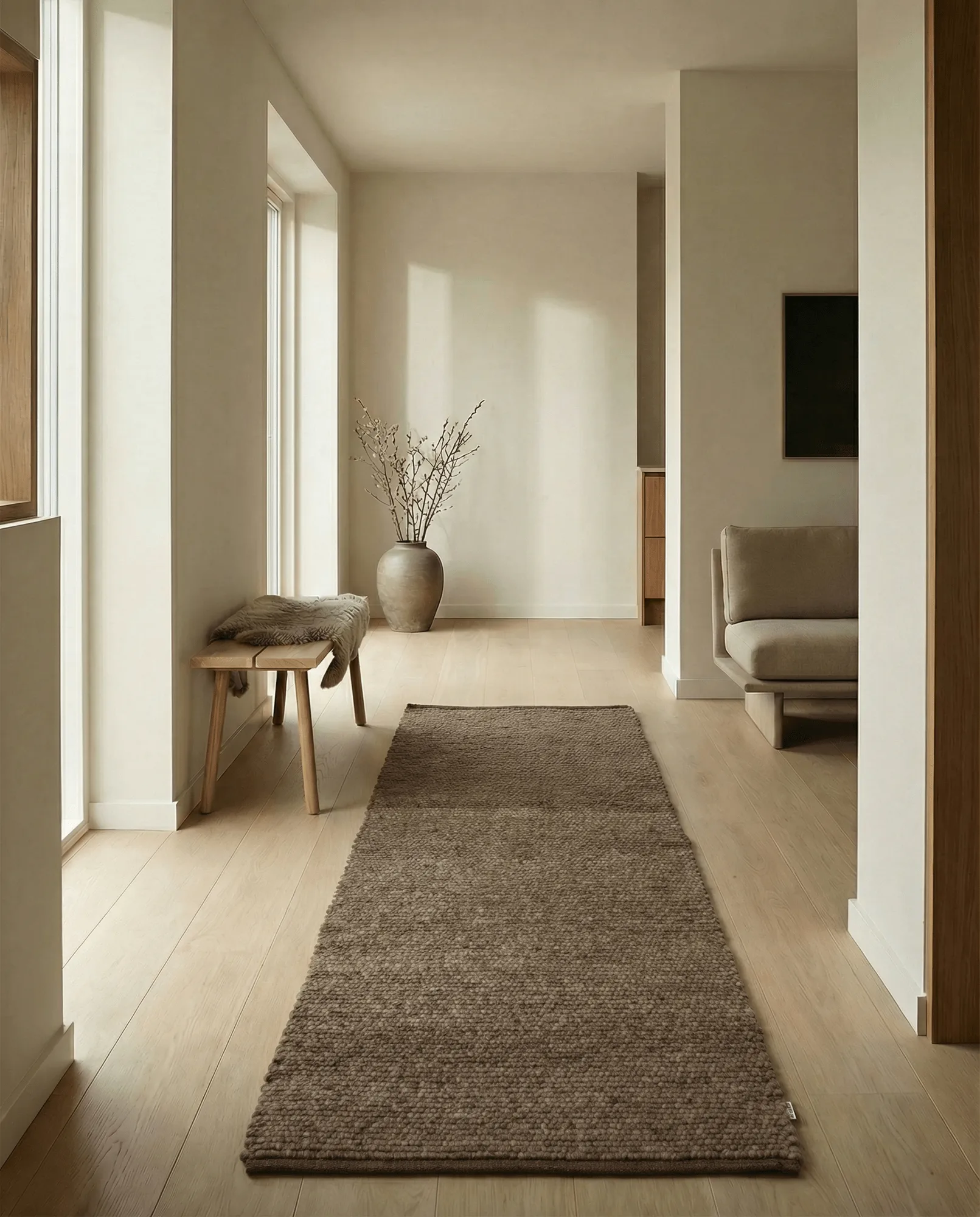 Merino løper, Brun, 80x150 cm Classic Collection