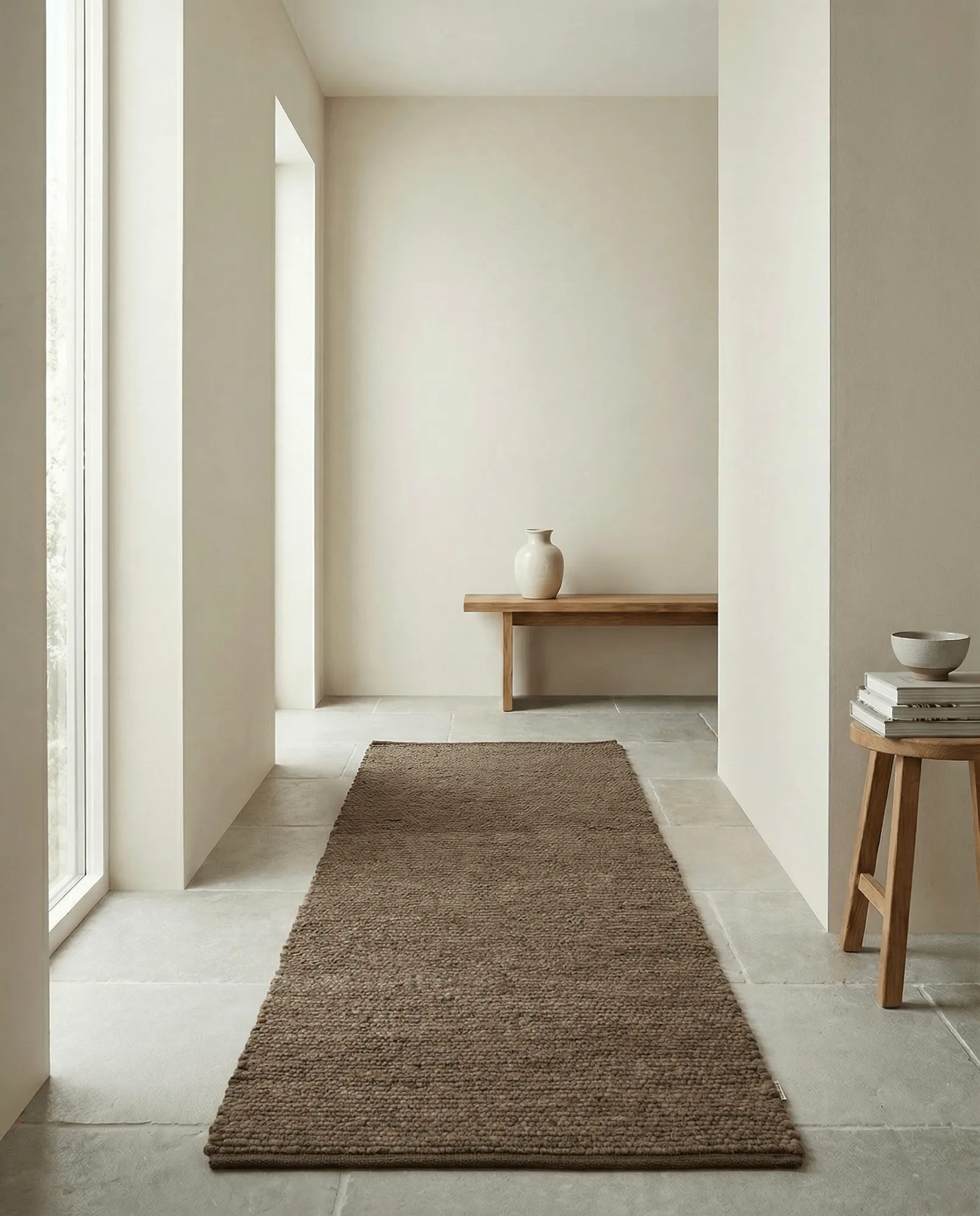 Merino løper, Brun, 80x250 cm Classic Collection