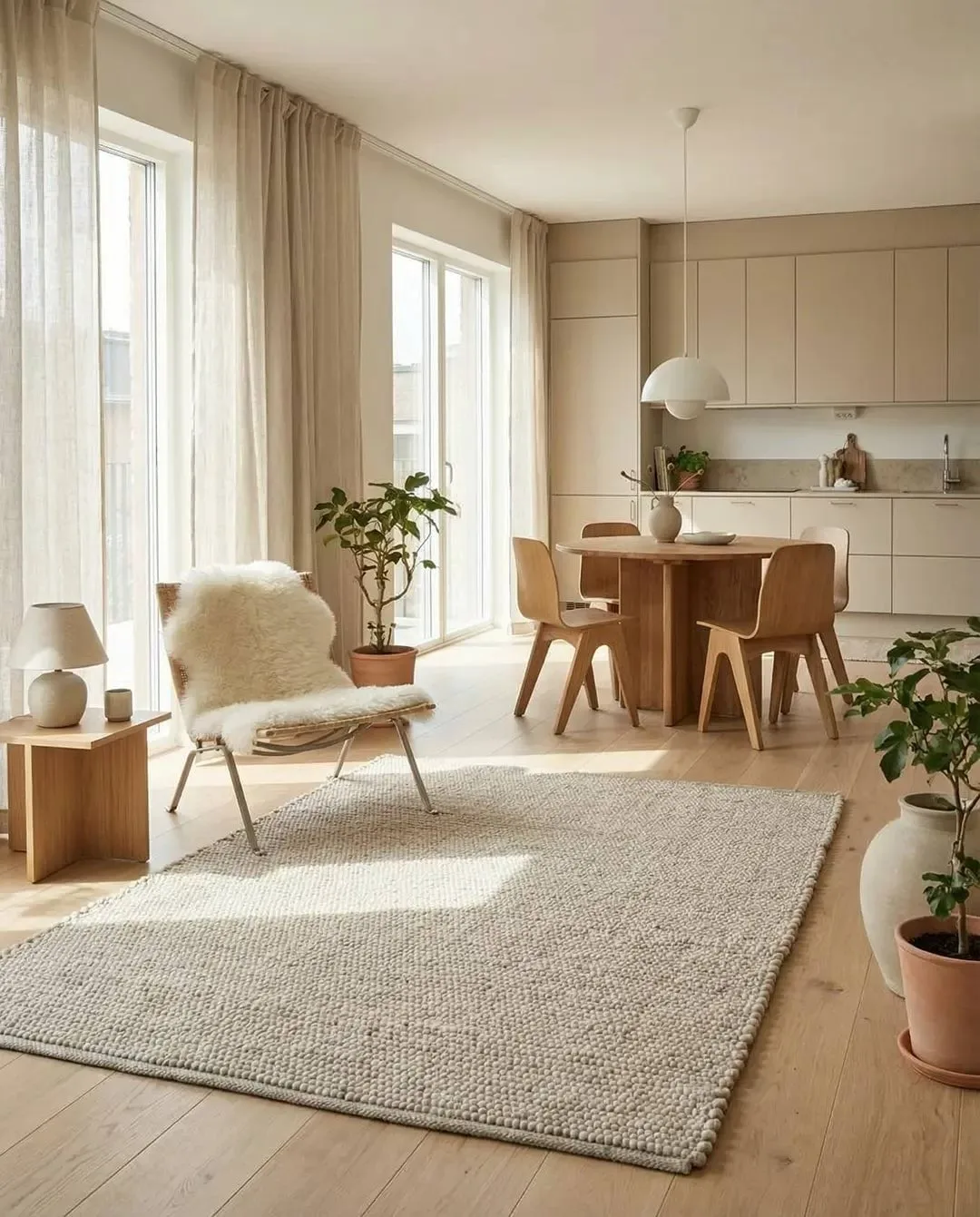 Merino ullteppe, Oat, 250 x 350 cm Classic Collection