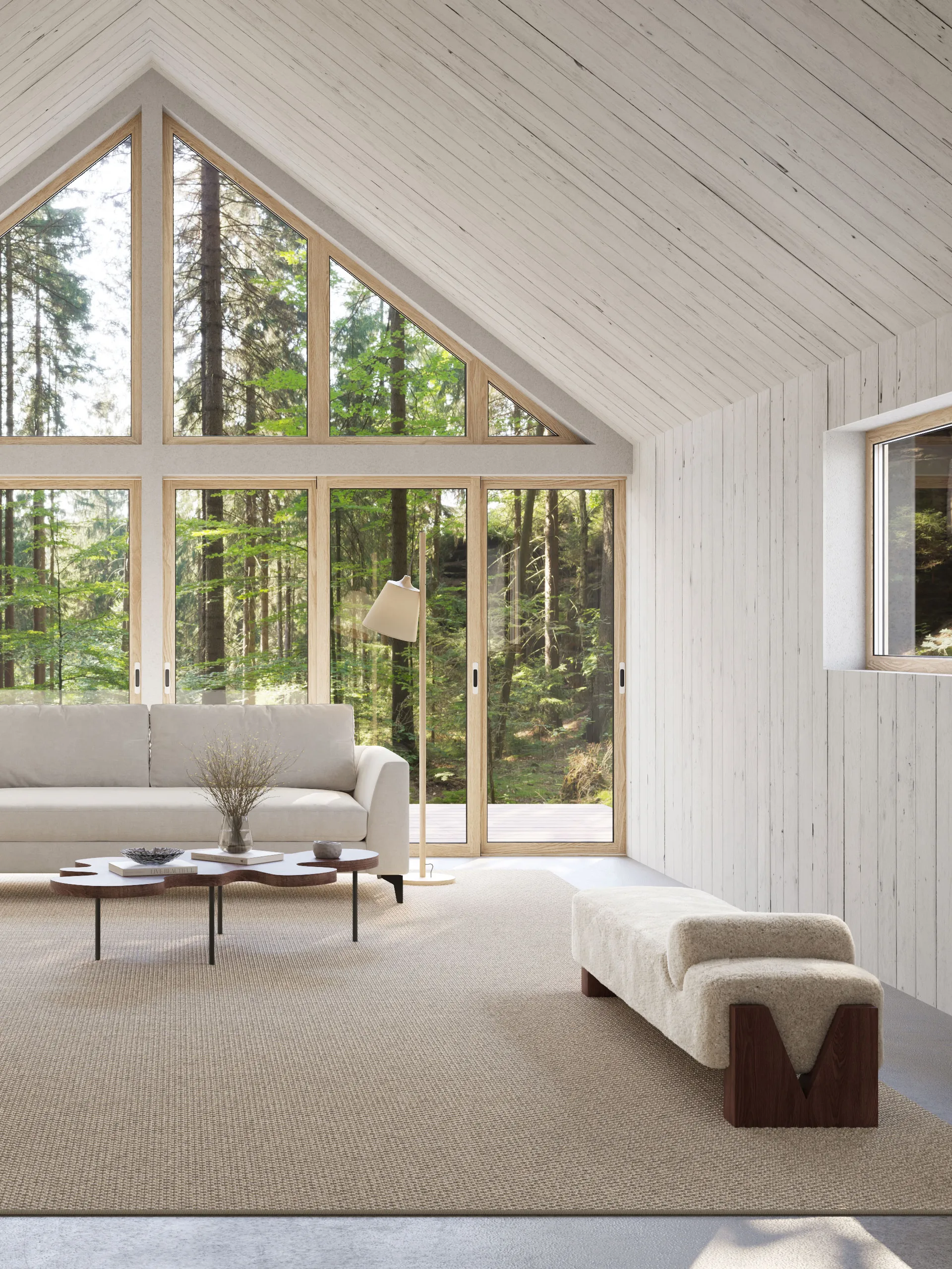 Nordklint teppe med kantsøm, Naturgrå, 400x400 cm med langett Classic Collection