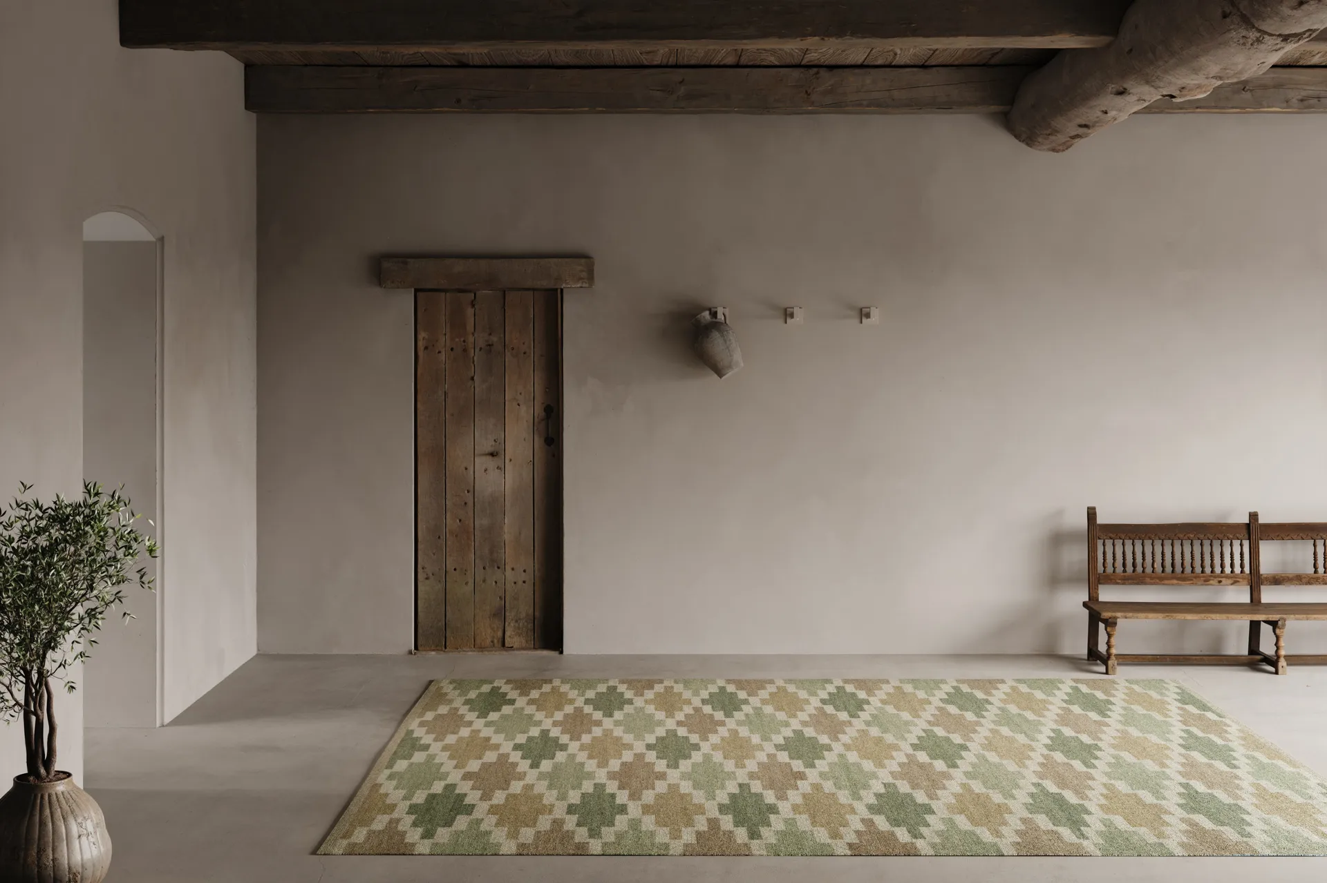 Röllakan Korsnäs teppe, Grønnbeige, 200x300 cm Classic Collection