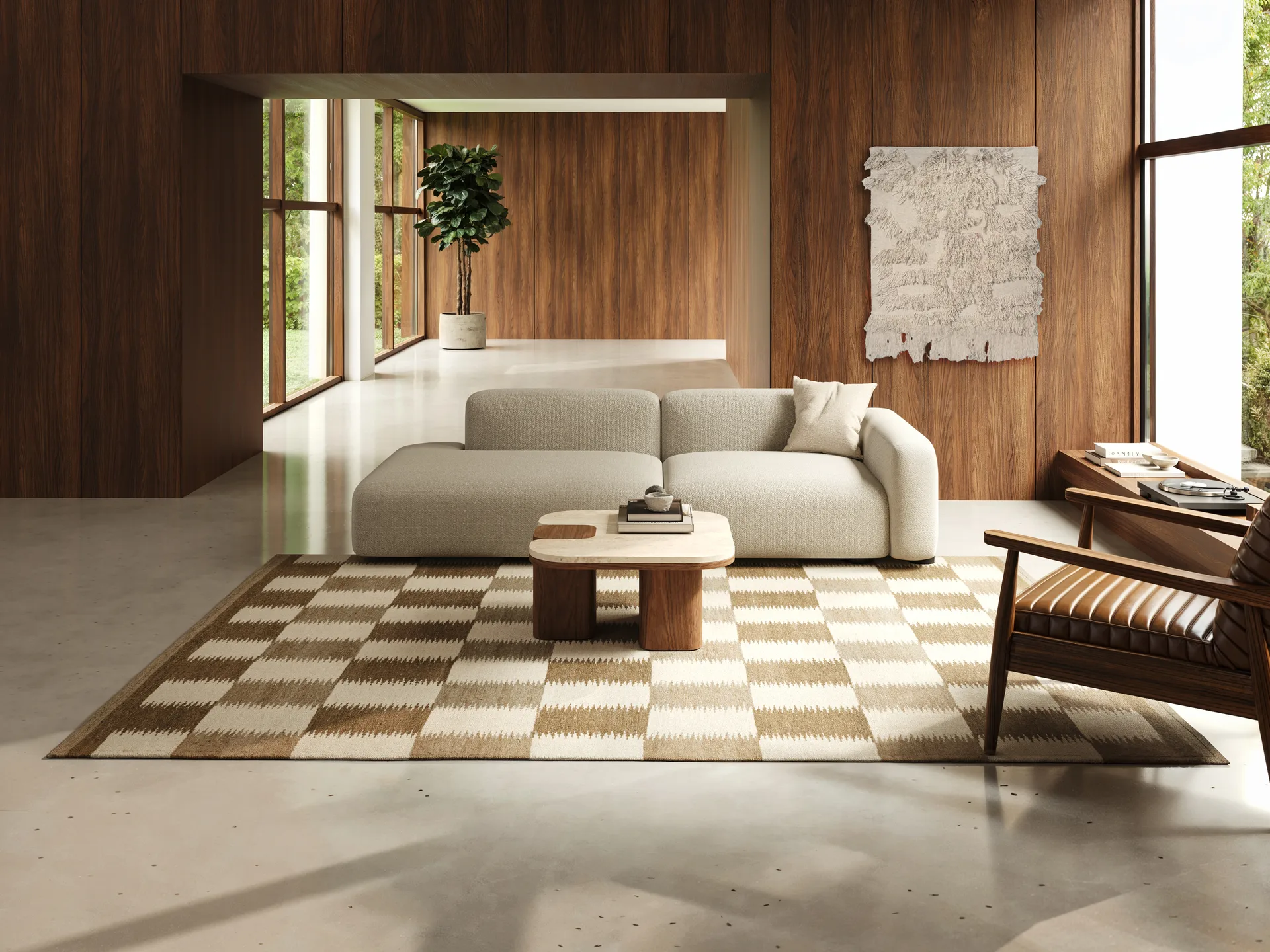 Röllakan Tagel teppe, Beige, 250x350 cm Classic Collection