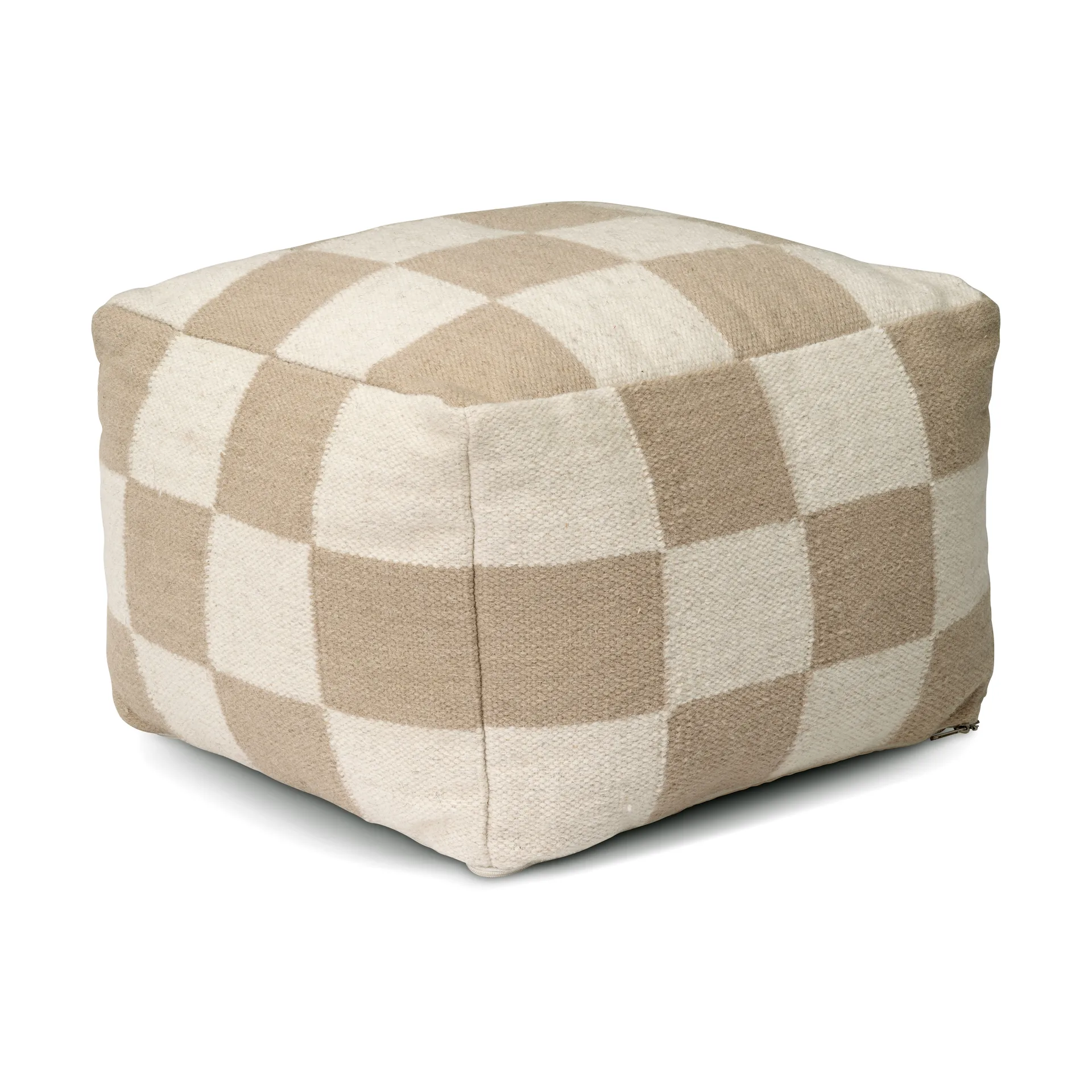 Square puff 50x50 cm, Hvit-natur Classic Collection