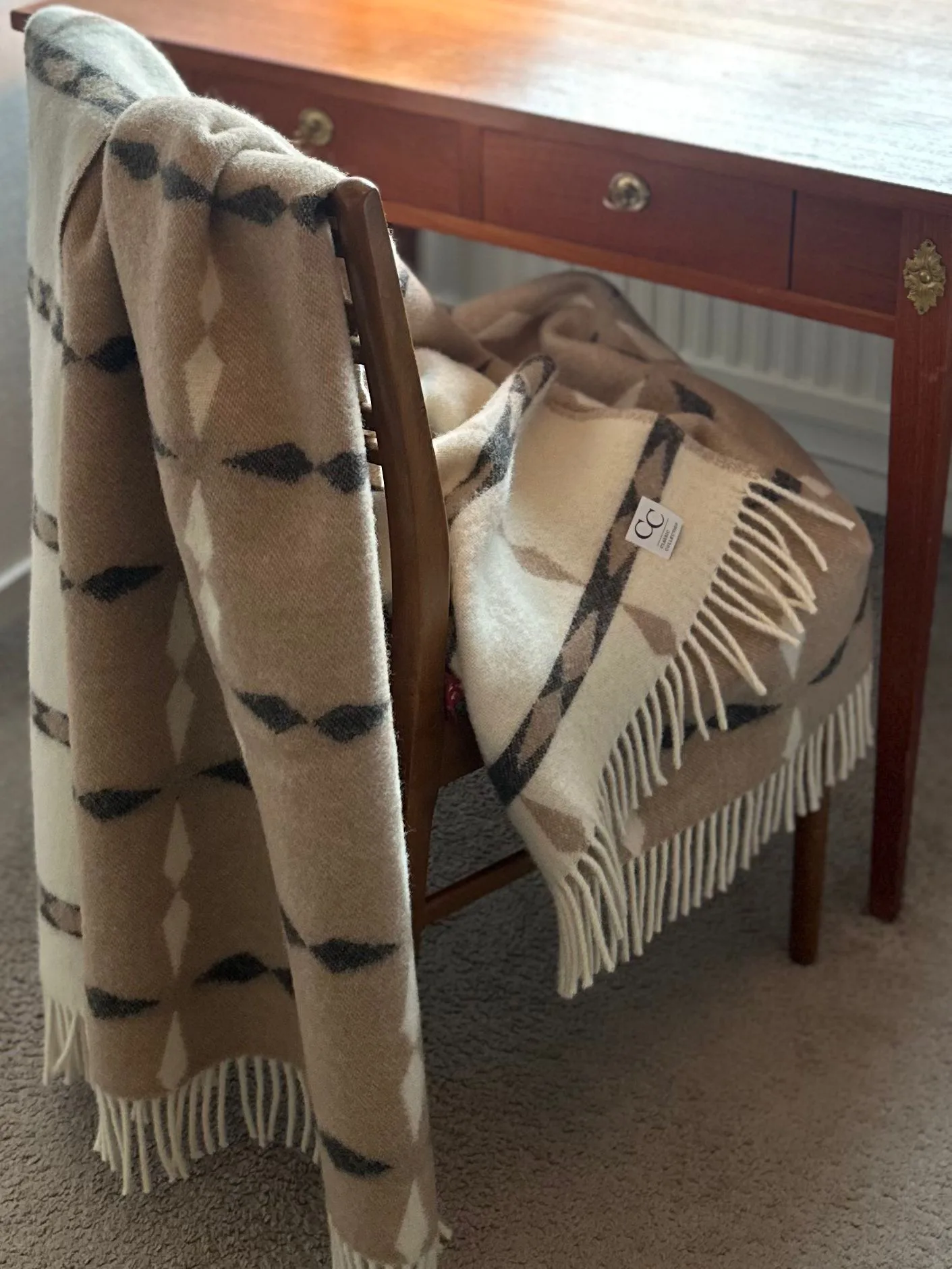 Tile pledd 130x180 cm, Beige Classic Collection