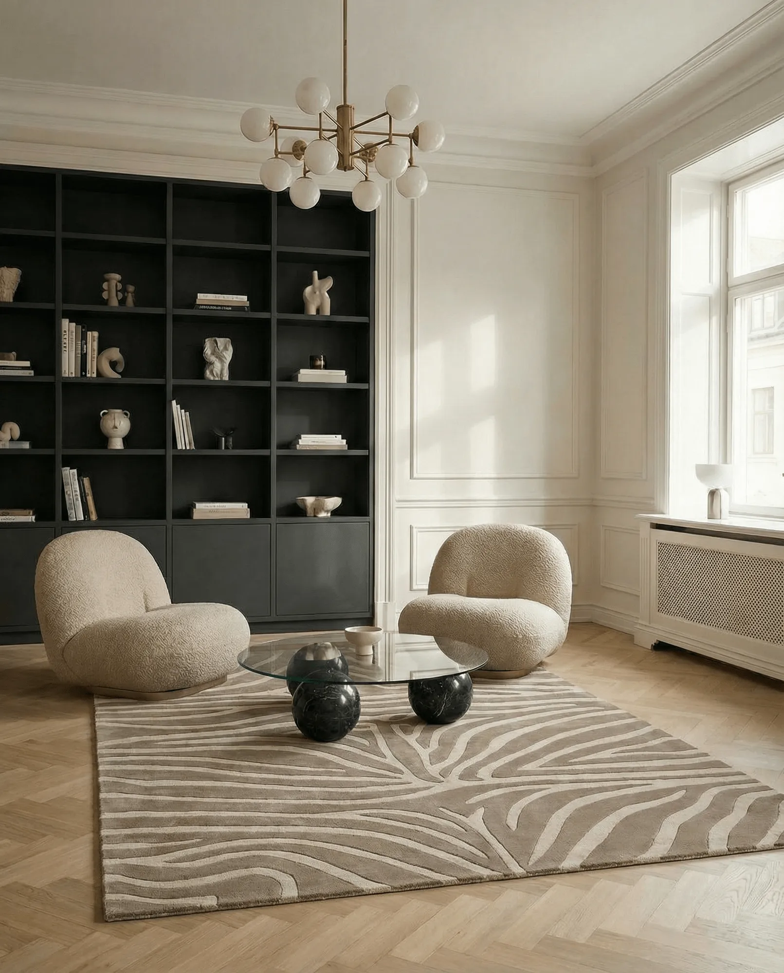 Zebra gulvteppe 250x350 cm, Beige, 200x300 cm Classic Collection
