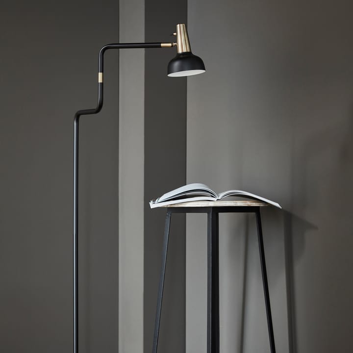 Ray gulvlampe, Sort, nikkeldetaljer CO Bankeryd