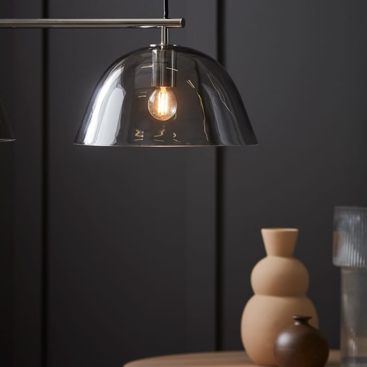 Wendo 70 taklampe røykfarget glass, Nikkel CO Bankeryd