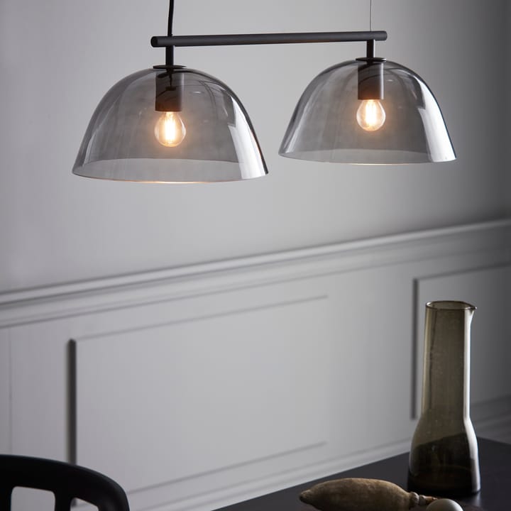 Wendo 70 taklampe røykfarget glass, Svart CO Bankeryd