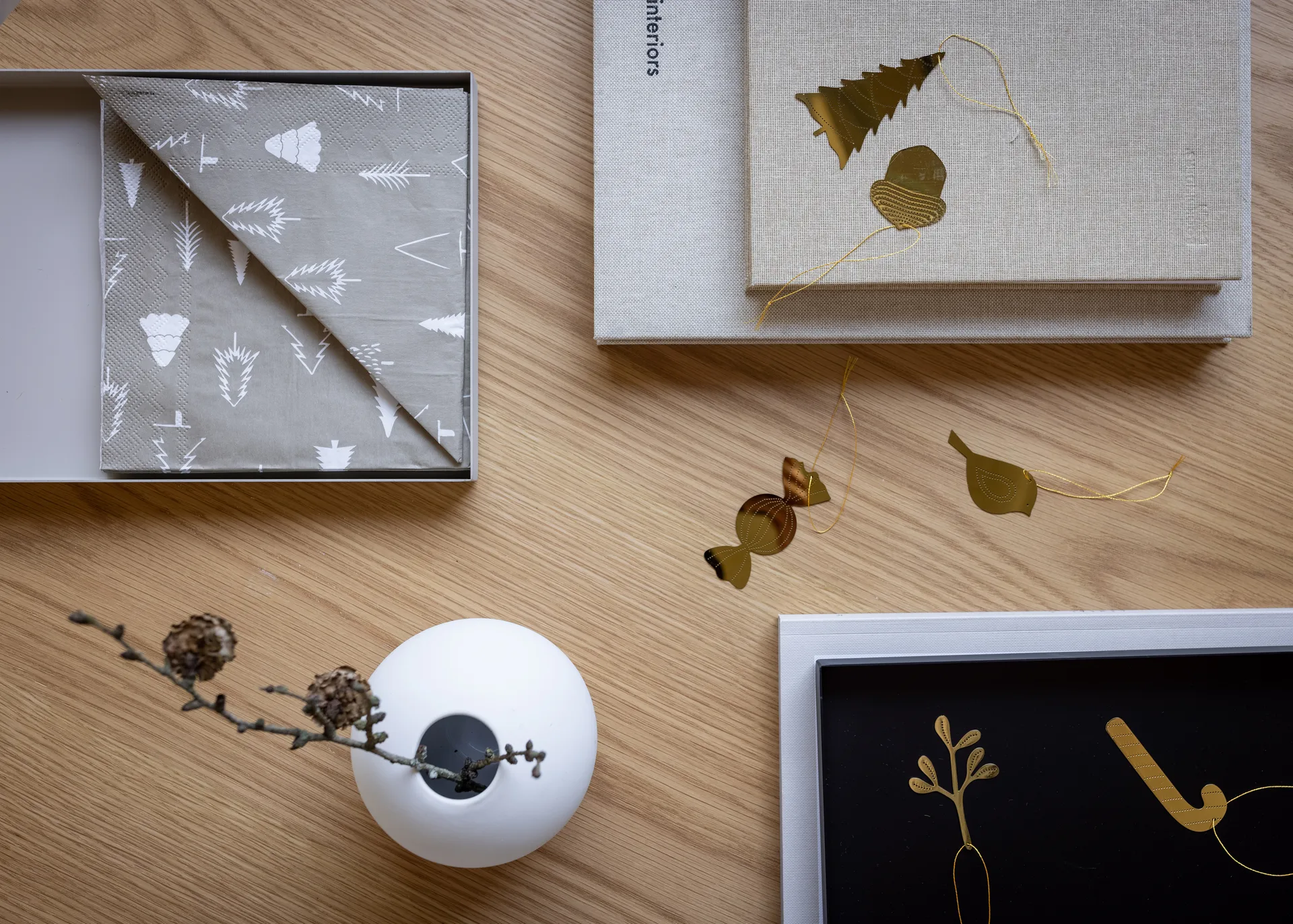 Cooee juletrepynt messing 4-pakning, Winter bird Cooee Design