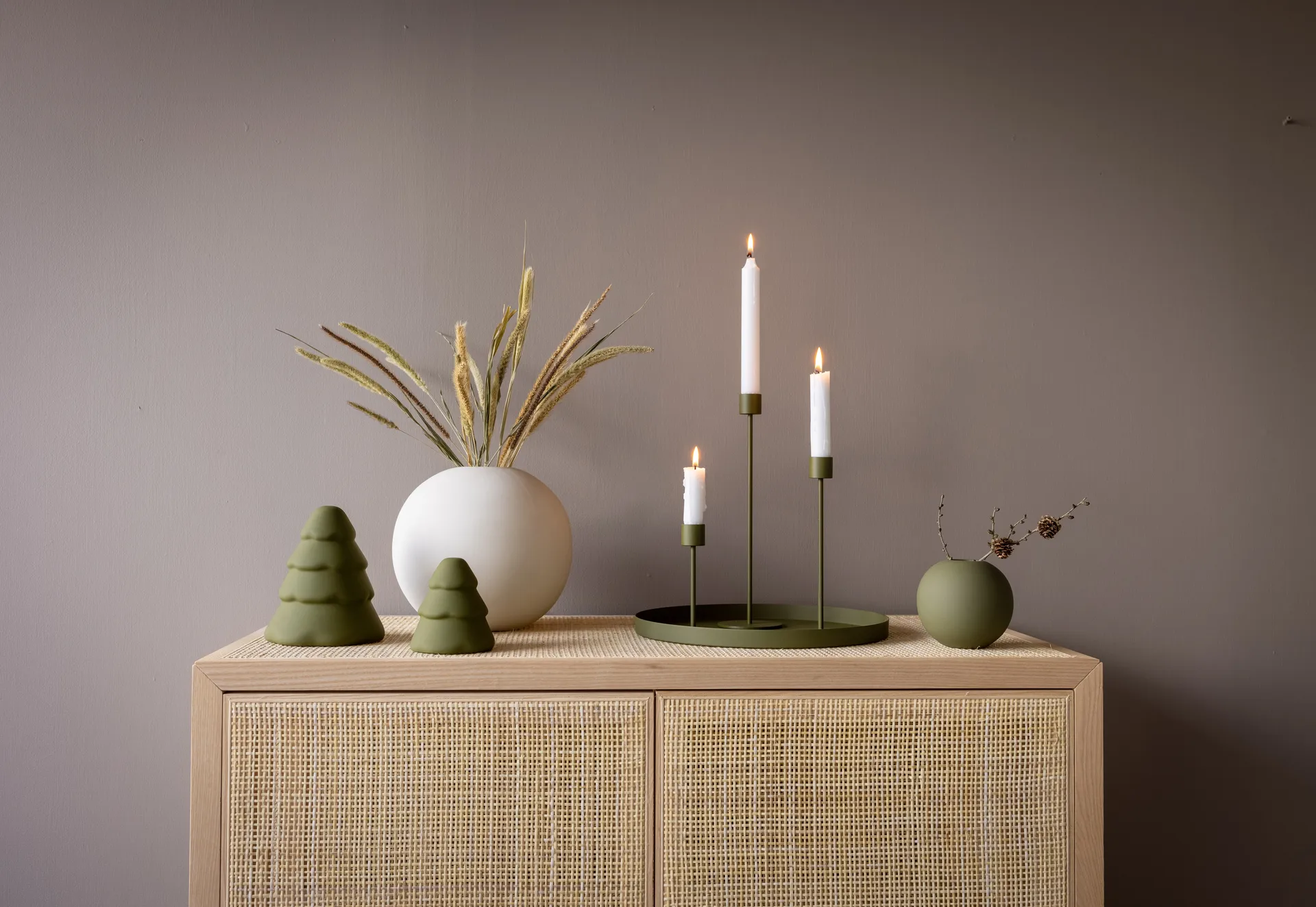 Cooee lysestake 13 cm, Olive Cooee Design