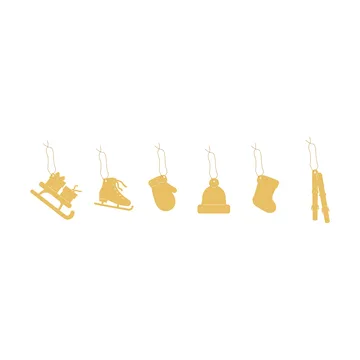 Deco Winter activities juleheng 6 deler - Messing - Cooee Design