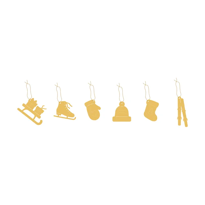Deco Winter activities juleheng 6 deler - Messing - Cooee Design