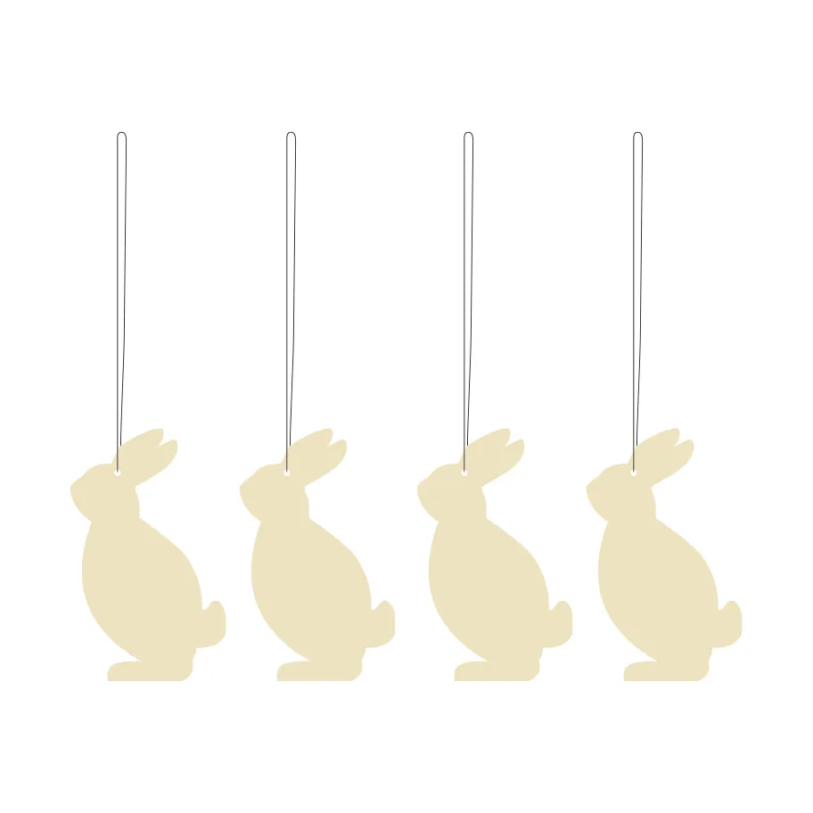 Easter Deco hare påskepynt 4-pakning, Light yellow Cooee Design