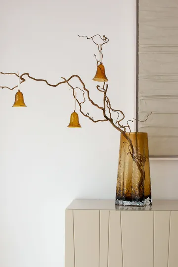 Gry bell klokke 8 cm 4-pakning - Cognac - Cooee Design