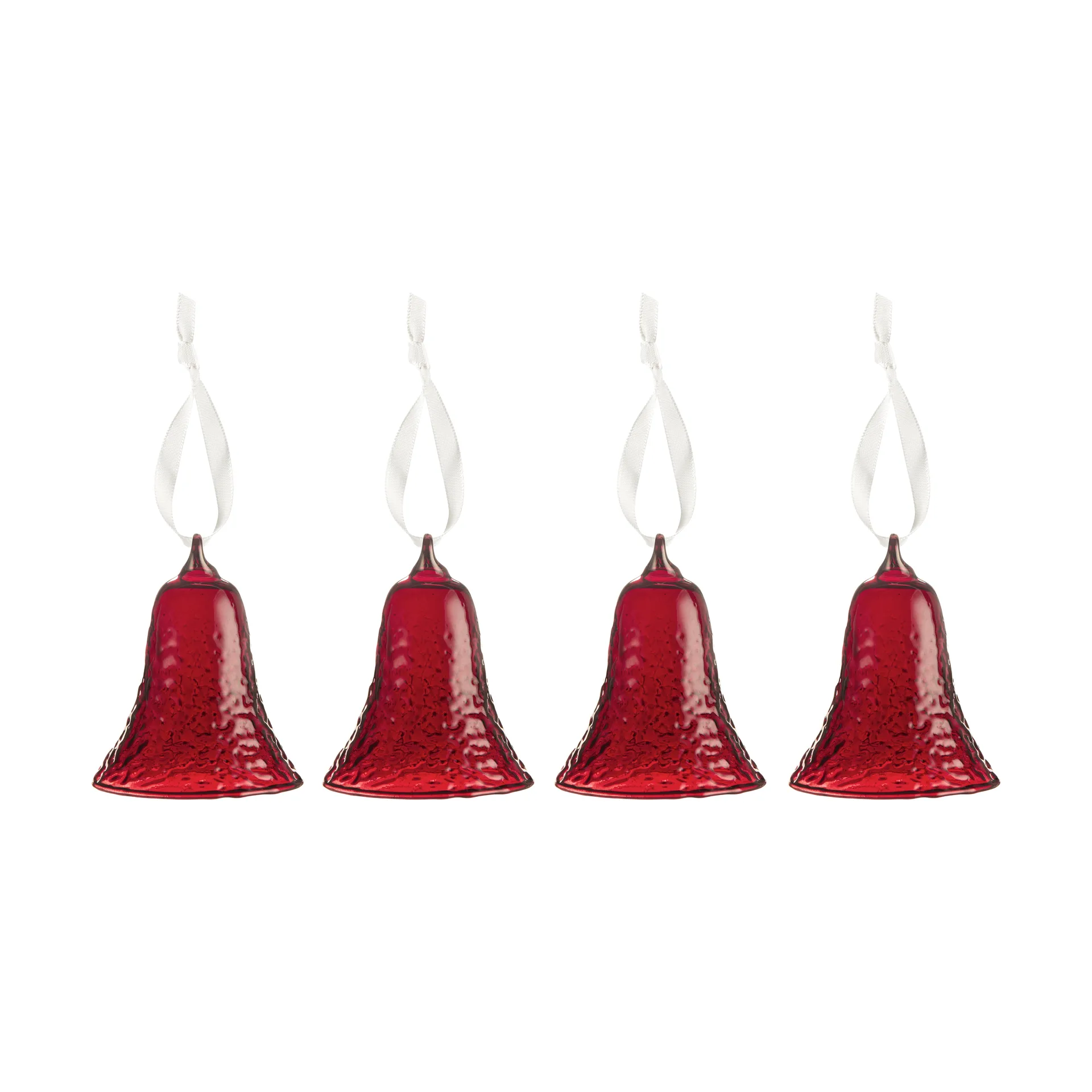 Gry bell klokke 8 cm 4-pakning, Deep red Cooee Design
