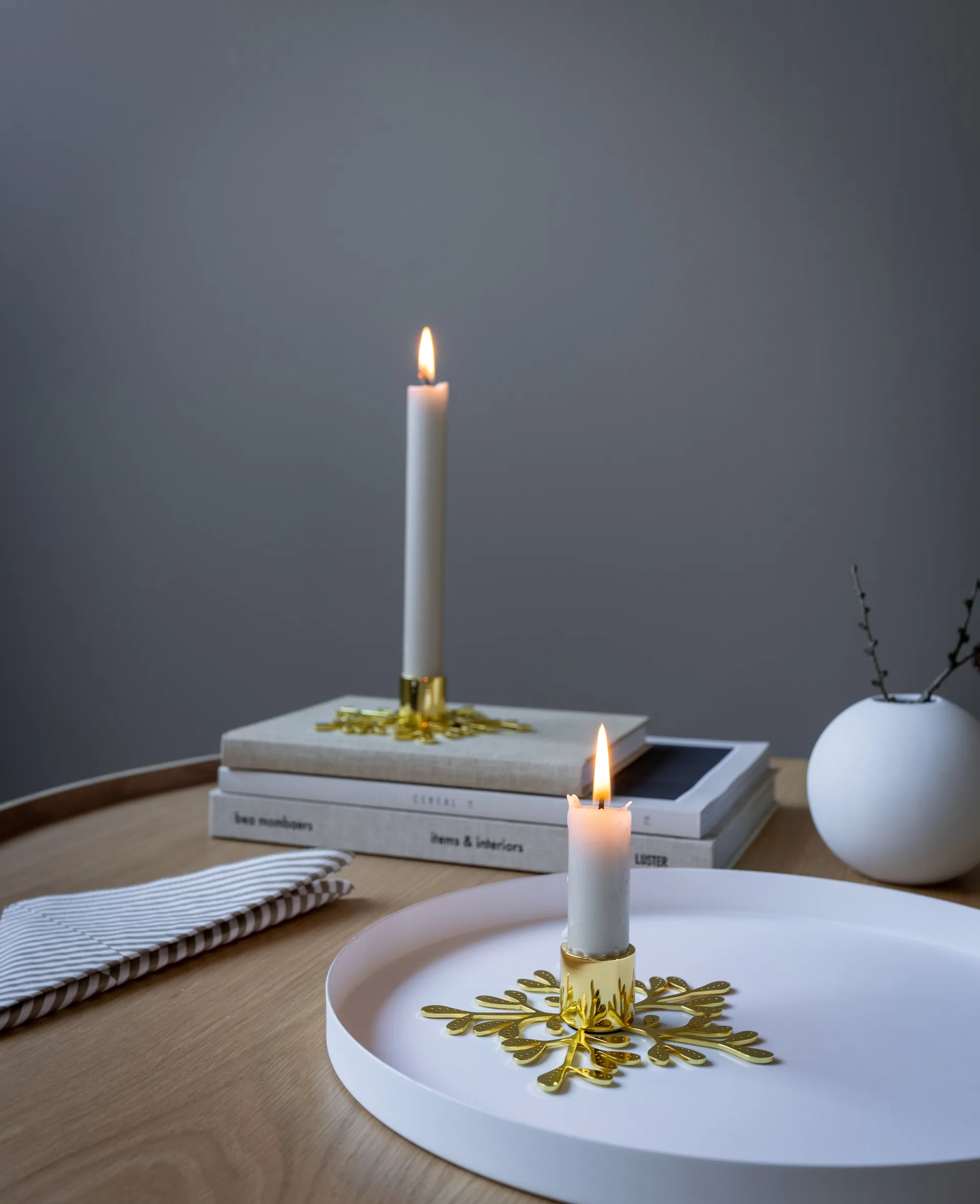 Mistletoe lysestake, Messing Cooee Design